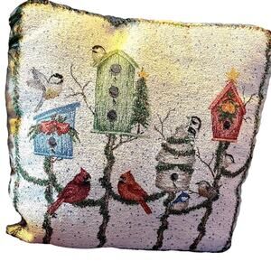 Birds and Bird Houses Accent Pillow 16” x 16”
